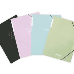 Carpeta con gomas pardo tres solapas din a4 carton pastel expositor de 24 unidades colores surtidos
