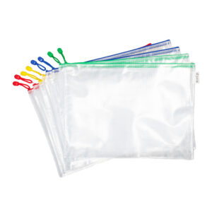 Bolsa multiusos djois zipper con cremallera din a3 pack de 8 unidades colores surtidos