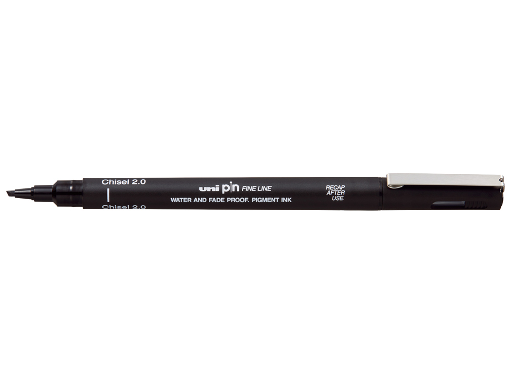 Rotulador uniball pin calibrado punta biselada 2 mm color negro