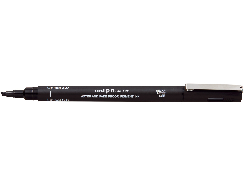 Rotulador uniball pin calibrado punta biselada 3 mm color negro