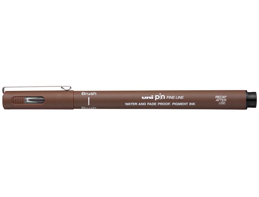 Rotulador uniball pin br-200 punta de pincel fino sepia
