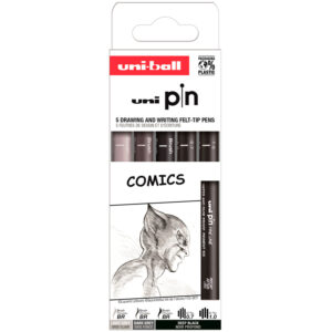 Rotulador uniball pin comics blister de 5 unidades colores surtidos