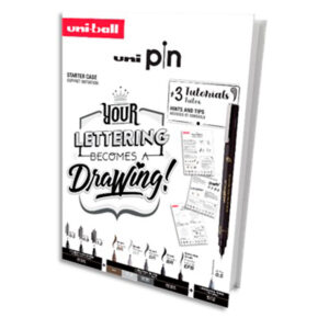 Set iniciacion uniball pin lettering starter nº2 blister de 8 rotuladores + 1 portaminas