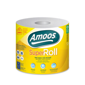 Papel multiuso amoos super roll 2 capas super absorvente color blanco rollo de 70 m