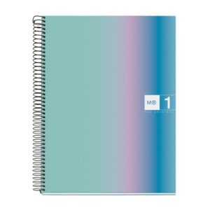 Cuaderno espiral miquelrius din a4 80 hojas 90 gr cuadro 5 mm tapa forrada aurora santorini