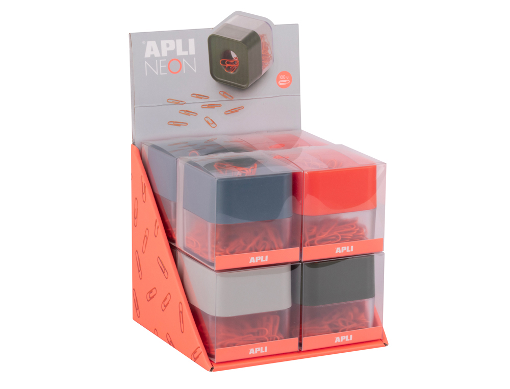 Portaclips apli imantado neon expositor de 8 unidades colores surtidos
