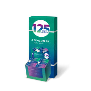 Goma de borrar staedtler mars plastic 125 aniversario 526/50 mars expositor de 80 gomas