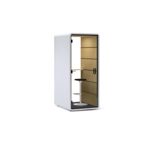 Cabina acustica rocada rome individual con estructura blanca y tapizado interior color 06