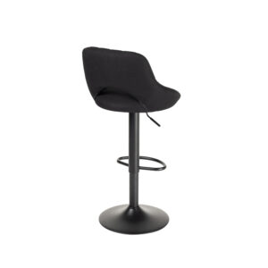 Taburete alto rocada con asiento y respaldo bajo tapizado tela ignifuga base metalica con reposapies color