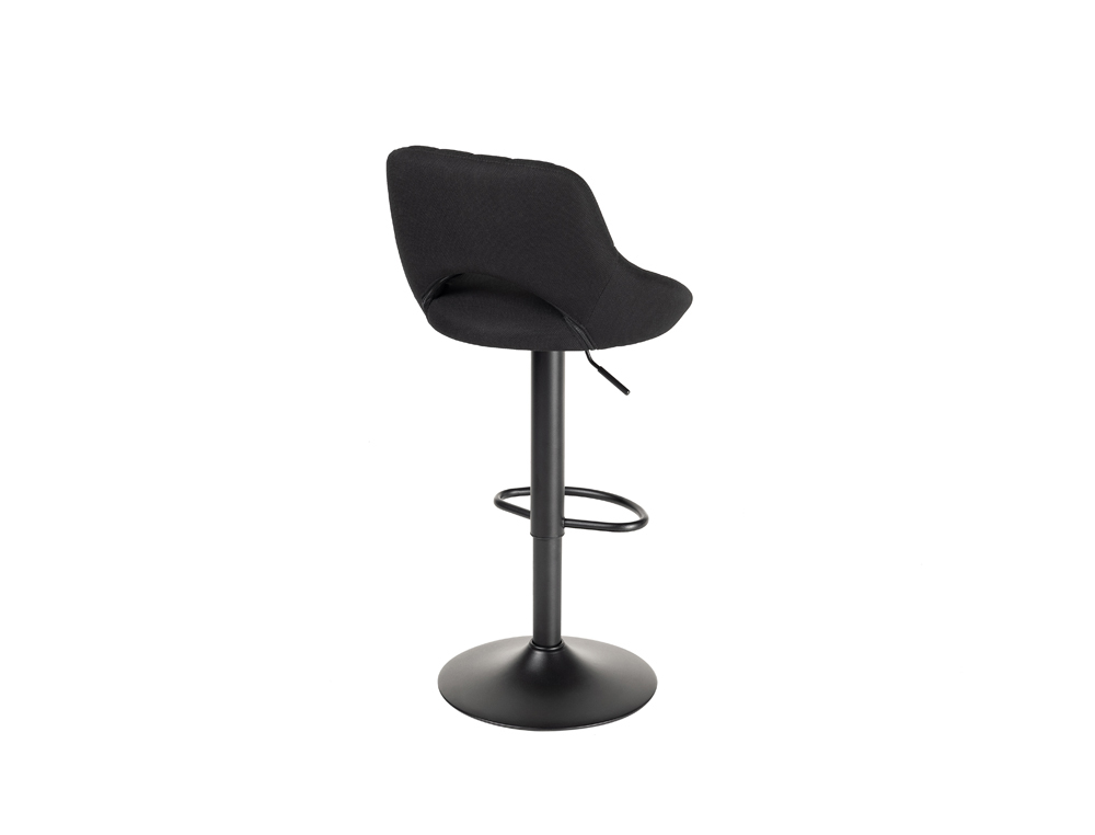 Taburete alto rocada con asiento y respaldo bajo tapizado tela ignifuga base metalica con reposapies color