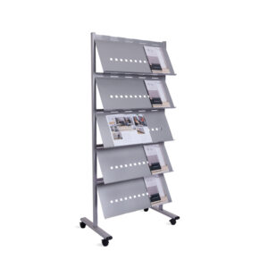Separador movil rocada estructura metalica de acero con 5 bandejas incluidas ruedas con frenos 82x185x49