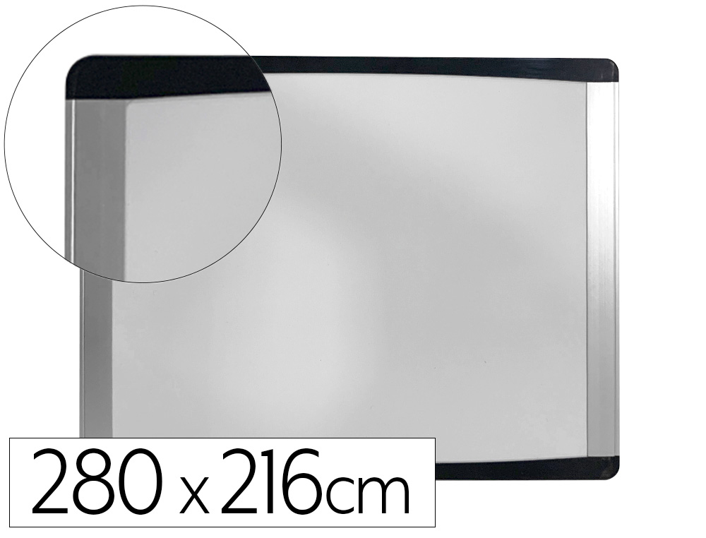 Pizarra blanca bi-office inka magnetica acero lacado marco de aluminio y laterales plastico negro 280x216 mm