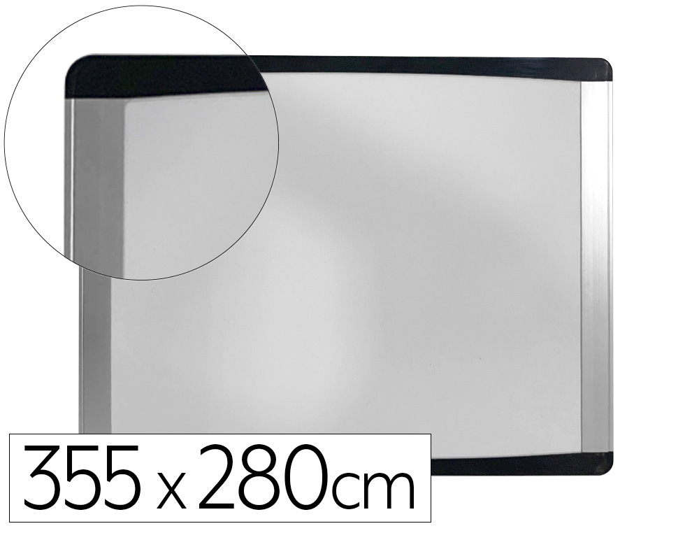 Pizarra blanca bi-office inka magnetica acero lacado marco de aluminio y laterales plastico negro 355x280 mm