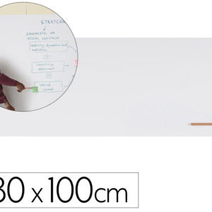 Pizarra blanca bi-office loop magnetica acero lacado sin marco 180x100 cm