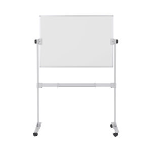 Pizarra blanca bi-office ayda magnetica acero lacado melamina volteable movil 106,5x75 cm