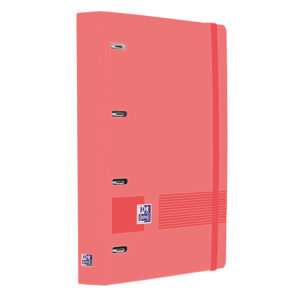 Carpeta 4 anillas oxford europeanbinder live&go tapa polifoam din a4 + recambio 120 hojas cuadro 5 mm sandia