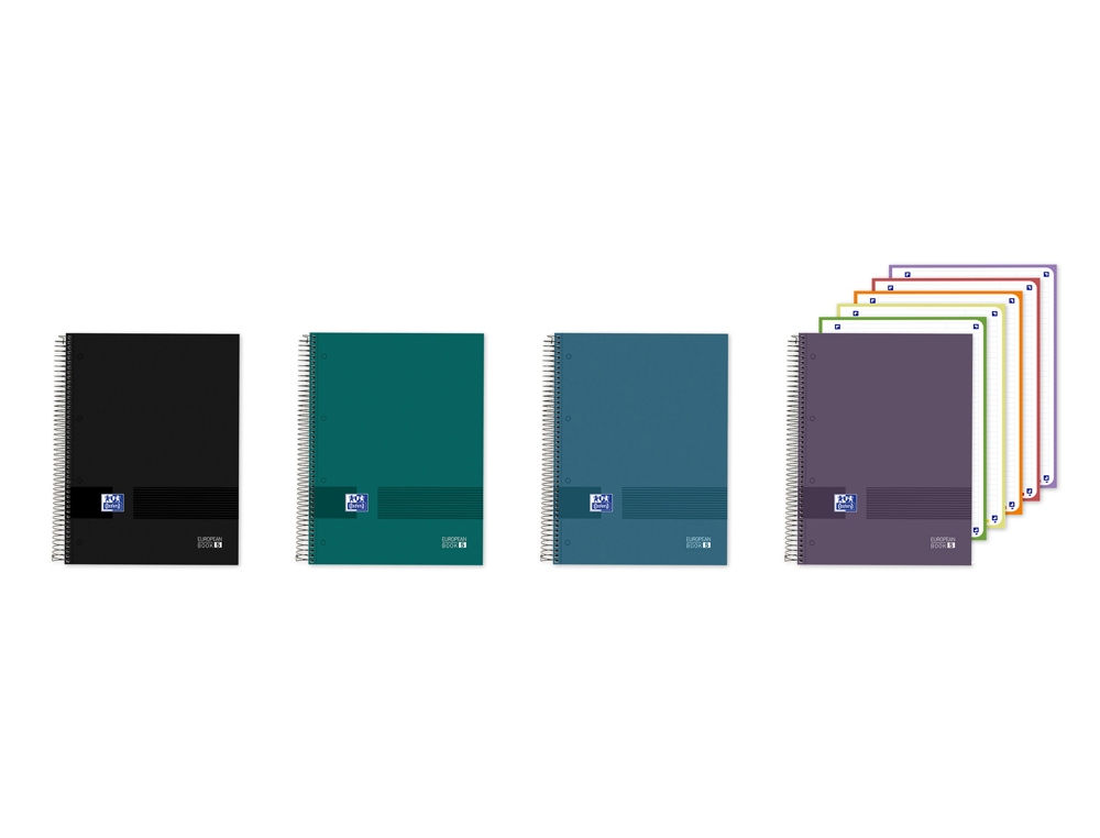 Cuaderno espiral oxford europeanbook multi tapa extradura din a4+ 120 hojas horizontal