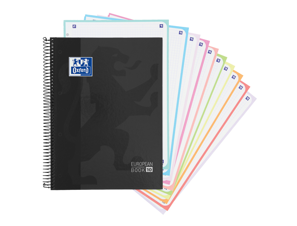 Cuaderno espiral oxford europeanbook 10 school classic tapa extradura din a4+ 150 hojas cuadro 5 mm
