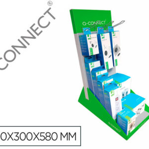 Regleta q-connect enchufe multiple expositor de sobremesa con 10 unidades surtidas 680x300x580 mm