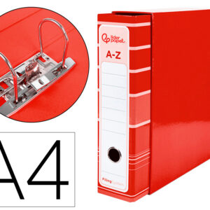 Archivador de palanca liderpapel a4 filing system forrado sin rado lomo 80mm rojocon caja y compresor metalico