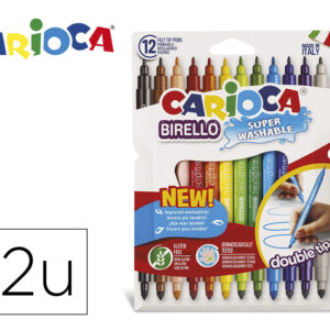 Rotulador carioca birello doble punta caja de 12 unidades colores surtidos