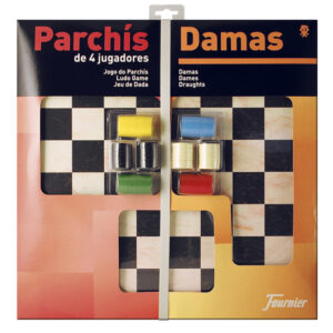 Parchis con damas tablero grande 4 jugadores 41x40x4,5 cm