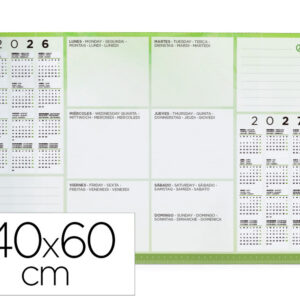Planning sobremesa semanal liderpapel 40x60 cm 50 hojas 90 g 2027-2028