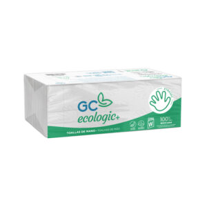 Toalla de papel mano engarzada ecologica 22,5x31 cm 2 capas paquete con 144 unidades