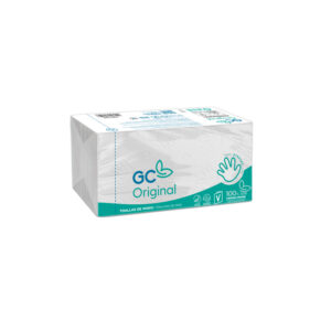Toalla de papel mano engarzada ecologica 20x23 cm 2 capas paquete con 196 unidades