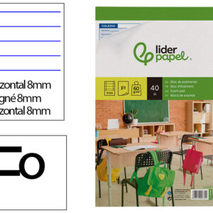 Bloc examenes liderpapel horizontal folio 40 hojas 60 g