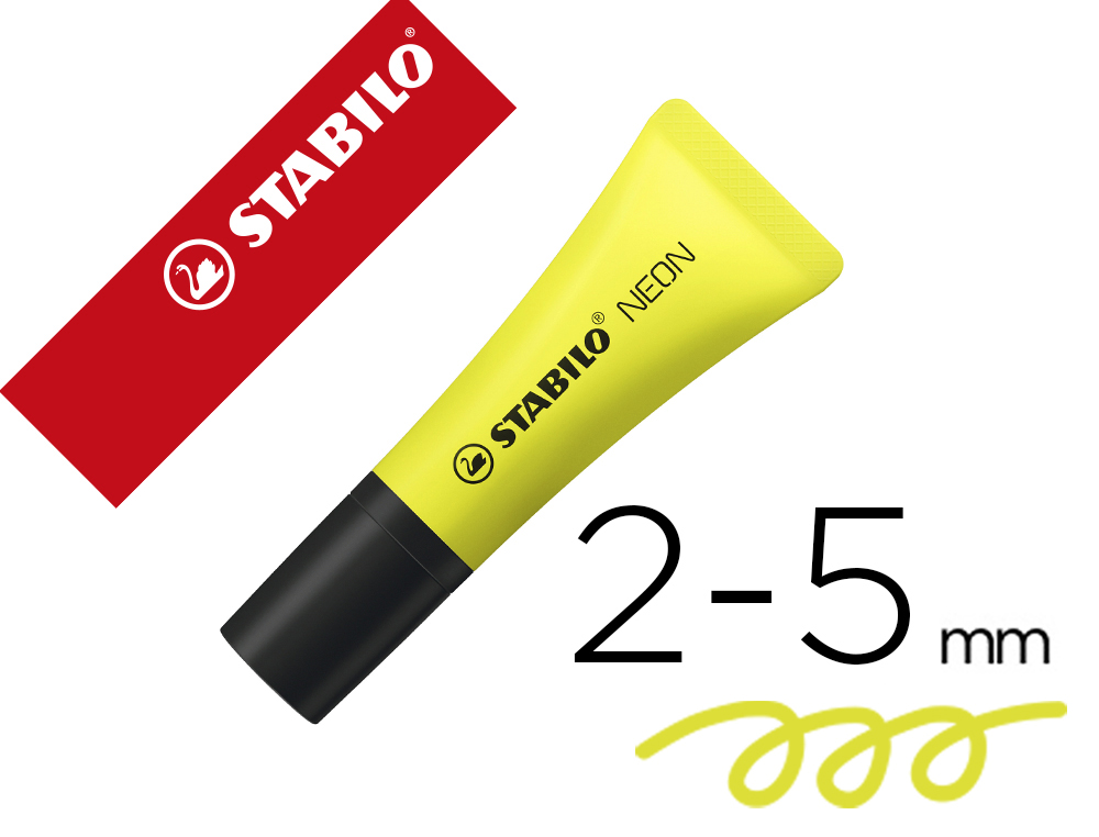 Rotulador stabilo fluorescente 72 amarillo neon