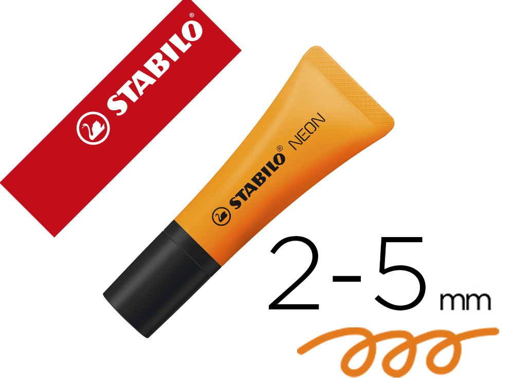 Rotulador stabilo fluorescente 72 naranja neon