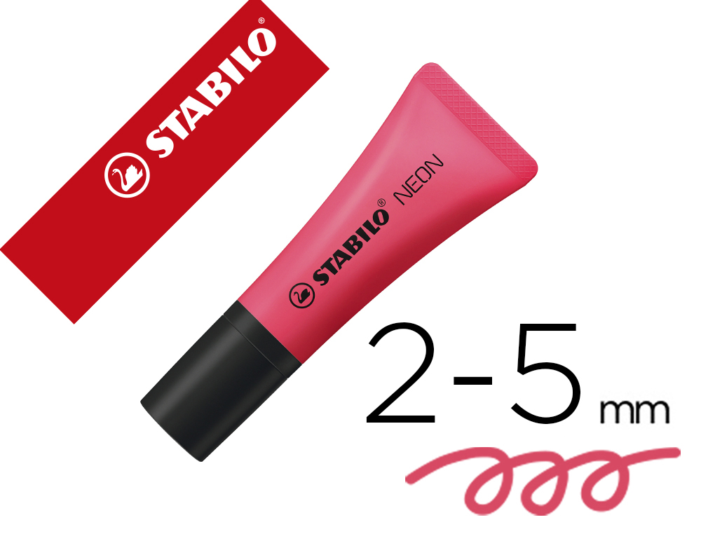 Rotulador stabilo fluorescente 72 rosa neon