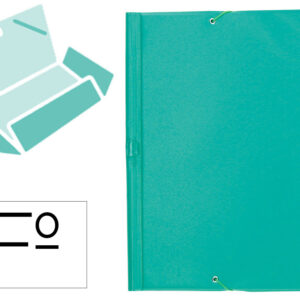 Carpeta liderpapel gomas tres solapas plastico folio color verde