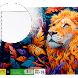 Bloc dibujo liderpapel artistico espiral 460x325mm 20 hojas 180gr/m2 sin recuadro perforado