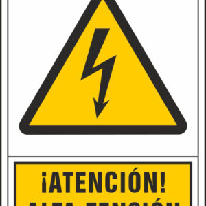 Pictograma syssa señal de advertencia atencion! alta tension en pvc 245x345 mm