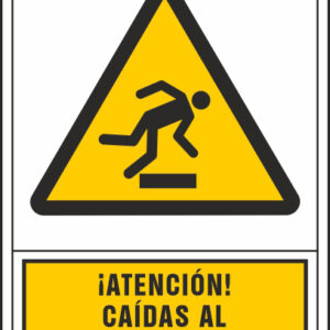 Pictograma syssa señal de advertencia atencion! caidas al mismo nivel en pvc 245x345 mm