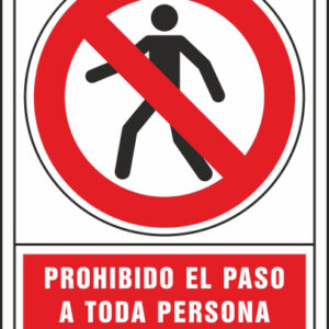 Pictograma syssa señal de prohibicion prohibido el paso a toda persona ajena a la empresa en pvc 245x345 mm