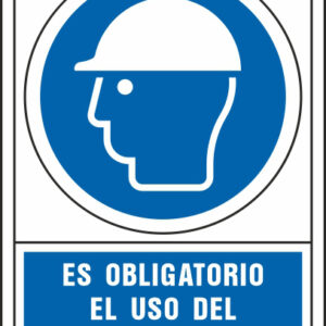 Pictograma syssa señal de obligacion es obligatorio el uso de casco en pvc 245x345 mm