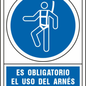 Pictograma syssa señal de obligacion es obligatorio el uso de arnes de seguridad en pvc 245x345 mm