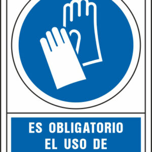 Pictograma syssa señal de obligacion es obligatorio el uso de los guantes en pvc 245x345 mm