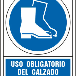 Pictograma syssa señal de obligacion uso obligatorio del calzado de seguridad en pvc 245x345 mm