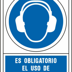 Pictograma syssa señal de obligacion es obligatorio el uso de proteccion acustica en pvc 245x345 mm