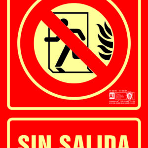 Pictograma syssa señal de no hay salida en pvc fotoluminiscente 210x297 mm