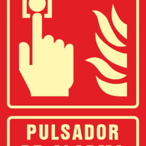 Pictograma syssa señal de pulsador de alarma en pvc fotoluminiscente 210x297 mm