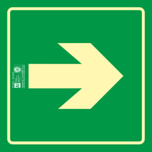 Pictograma syssa señal de via de evacuacion en pvc fotoluminiscente 210x210 mm