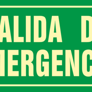 Pictograma syssa señal de salida de emergencia en pvc fotoluminiscente 320x160 mm