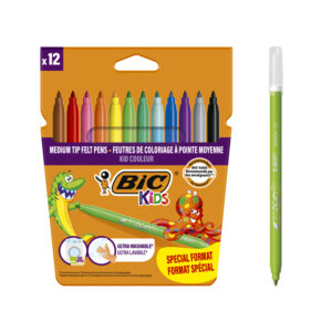 Rotulador bic kids couleur estuche de 10+2 colores tinta base de agua lavable