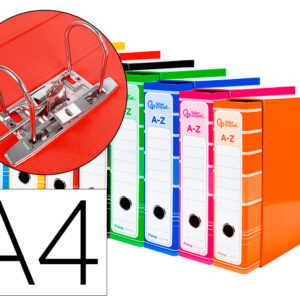 Archivador de palanca liderpapel a4 filing system forrado sin rado lomo 80 mm colores surtidos con caja y