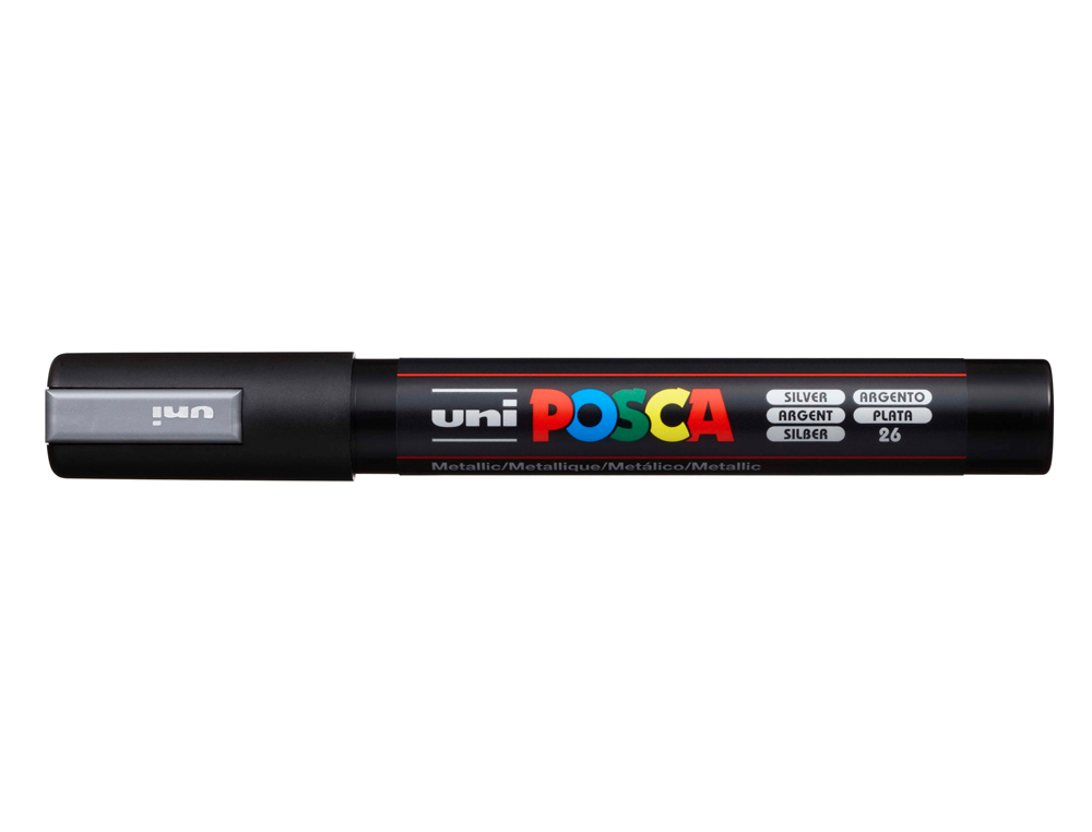 Rotulador uni posca 1,8 - 2,5 mm pc-5m plata